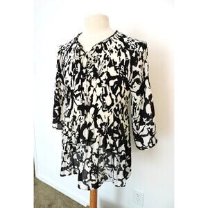 Ninety Clothing Black & White Long Shirt Size L